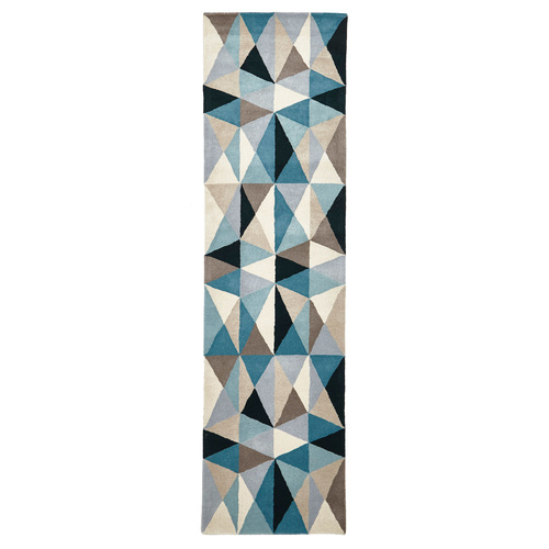 Zavier Gem Stone Wool Runner - Blue - 80x300cm