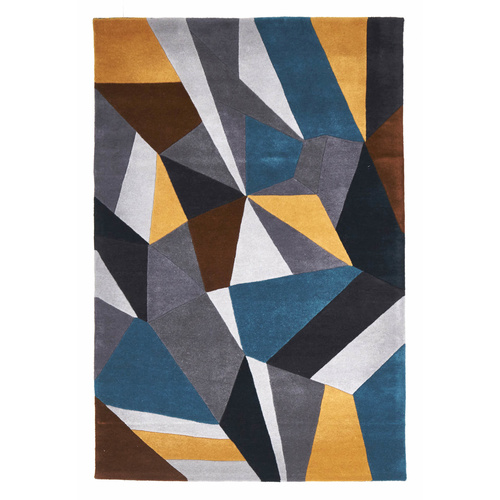 Zavier Safari Wool Rug - Yellow Grey - 155x225cm