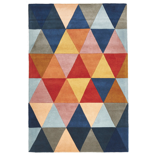 Zavier Prism Wool Rug - Rust Blue Navy