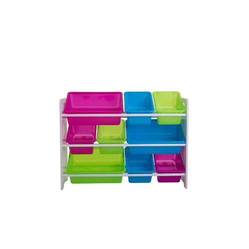 Mia Kids Storage Unit - 3 Tiers with 9 Tubs