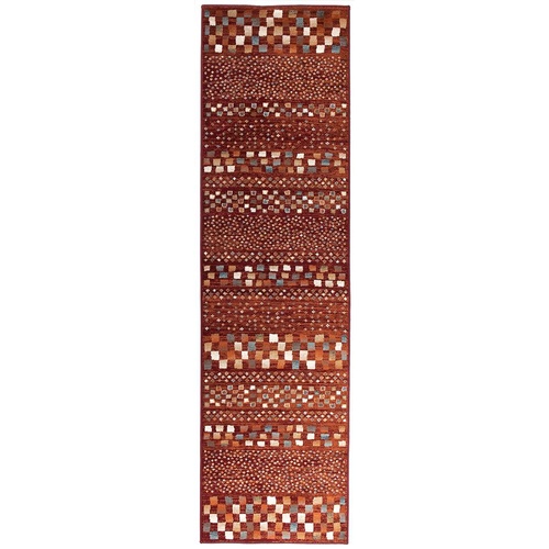 Mayfair Squares Runner - Rust