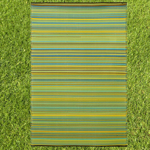 Plastic Rugs:180x270cm Cancun Lemon & Apple Green