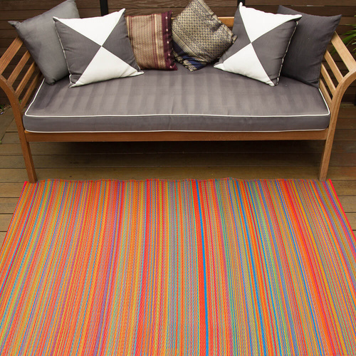 Plastic Rugs:90x179cm Cancun Multicolour