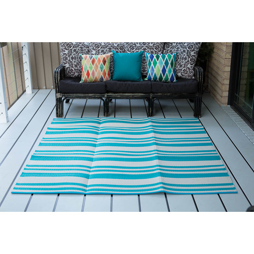 Plastic Rugs:180x180cm Cherai Aqua 2F