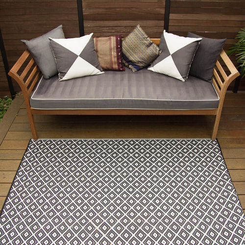 Plastic Rugs:90x179cm Kimberley Black