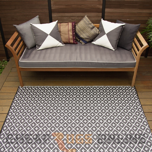 Plastic Rugs:180x270cm Kimberley Black