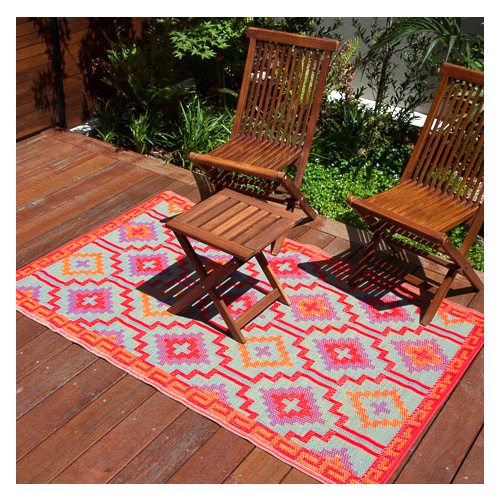 Plastic Rugs:90x179cm Lhasa Orange & Violet