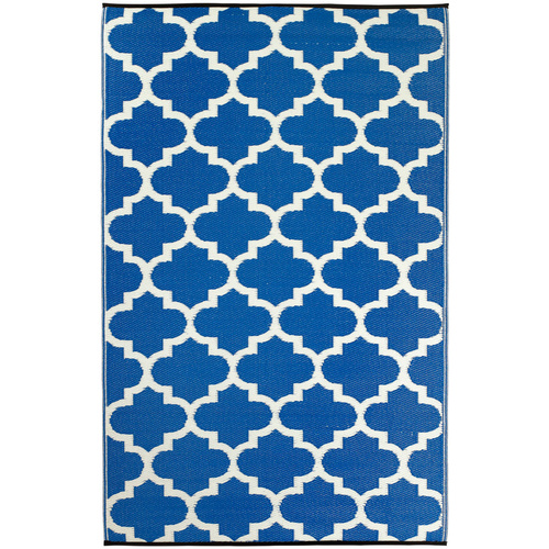 Plastic Rugs:150x238cm Tangier Regatta Blue & White