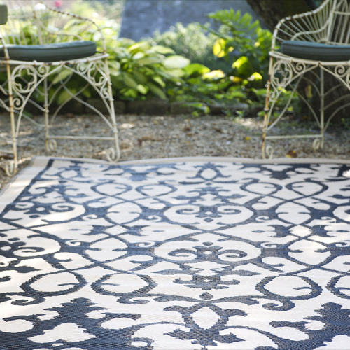 Plastic Rugs:180x270cm Venice Black