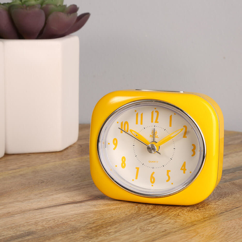 Pearl Silent Alarm Clock 220 - Yellow - 8.5x7cm