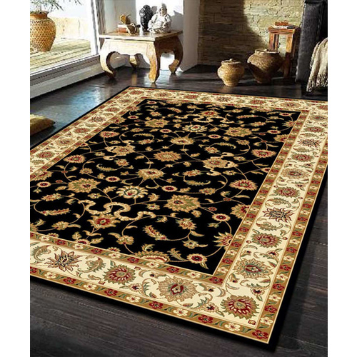 Sydals Ckassic Border Rug - Black with Ivory - 200x290cm