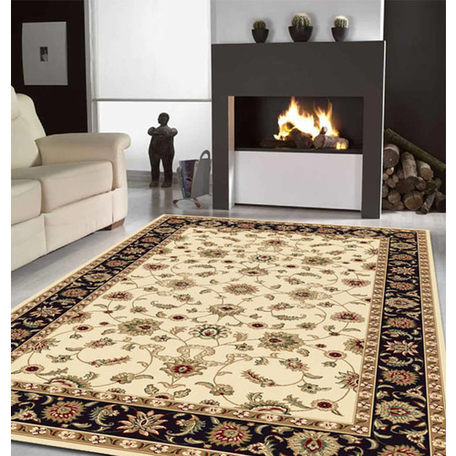 Sydals Classic Border Rug - Ivory with Black - 160x230cm
