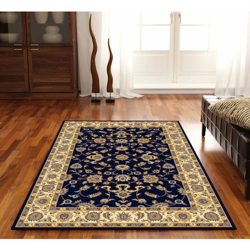 Sydals Classic Border Rug - Blue with Ivory - 200x290cm