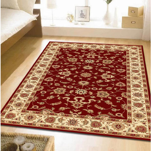Sydals Classic Border Rug - Red with Ivory - 80x150cm