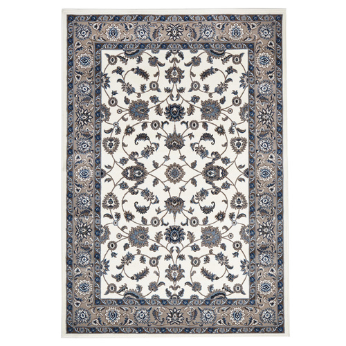 Sydals Classic Border Rug - White with Beige
