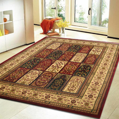 Sydals Traditional Panel Rug - Burgundy Ivory - 200x290cm