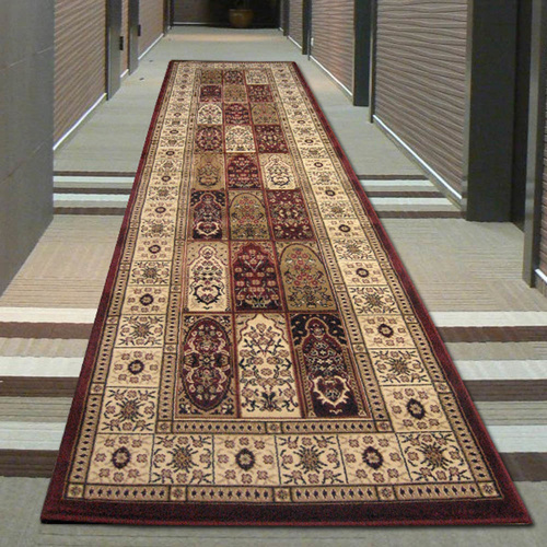 Sydals Traditional Panel Runner - Burgundy Ivory - 80x300cm