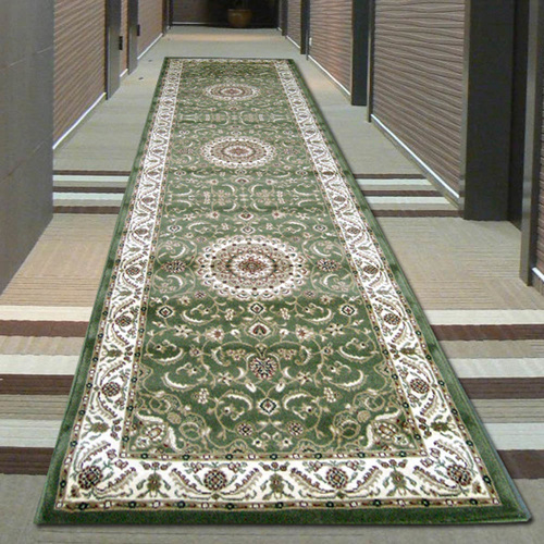 Sydals Medallion Border Runner - Green with Ivory