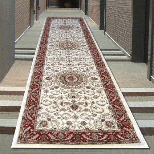 Sydals Medallion Border Runner - Ivory with Red