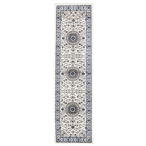 Sydals Medallion Border Runner - White with White - 80x300cm